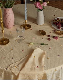 Mosey Me - Forget Me Not Embroidered Square Tablecloth