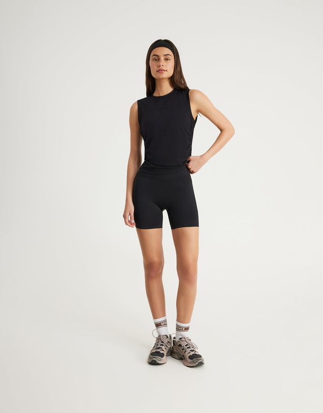 Upstate - Air Flex Gathered Tank Top - Black