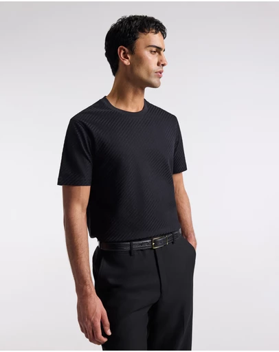 Calibre - Relaxed Diagonal Jacquard T-shirt Black