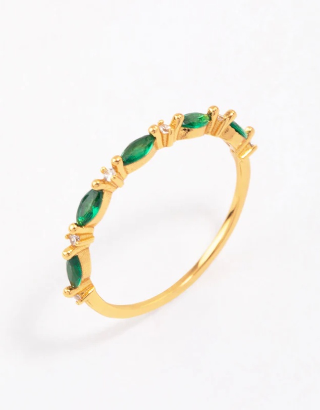 Lovisa - Gold Plated Sterling Silver Marquise Round Cubic Zirconia Ring