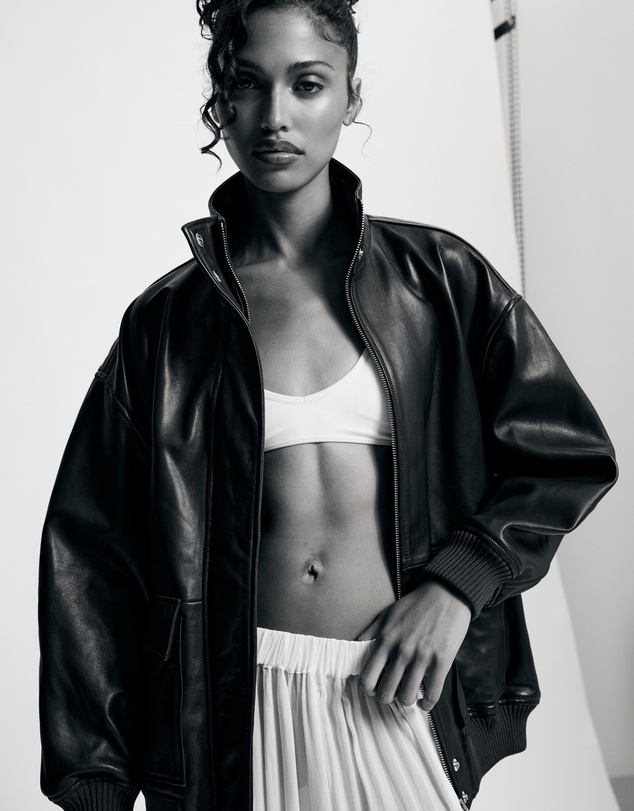 Lover - Byron Oversized 100% Leather Funnel Neck Bomber Jacket