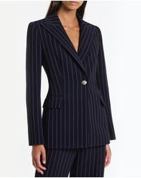 Carla Zampatti - Navy Pinstripe Jacket