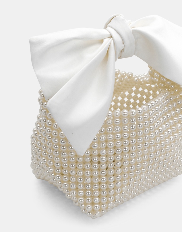 Morgan & Taylor - Amanda Beaded Bag in Pearl White