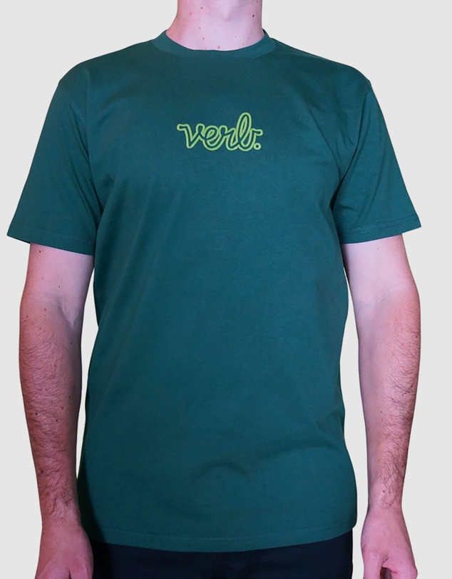 Verb - Verb Puffed Men Classic Logo 100% Cotton Skateboards Tshirt Emerald