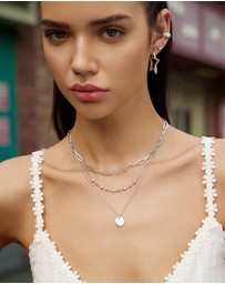 Ania Haie - Silver Sparkling Star Station Necklace