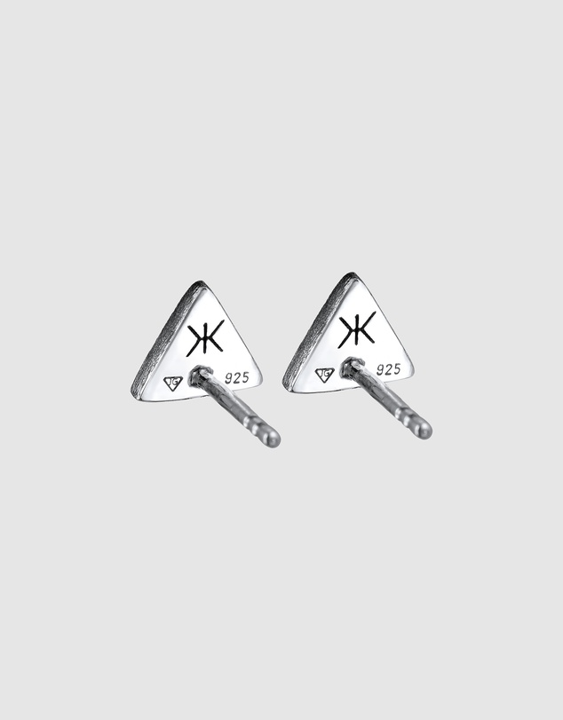 Kuzzoi - ICONIC EXCLUSIVE - Triangle Stud Earrings in Oxidised 925 Sterling Silver