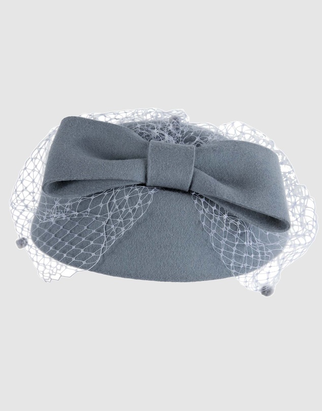 Max Alexander - Felt Blue Pillbox Hat With Veil