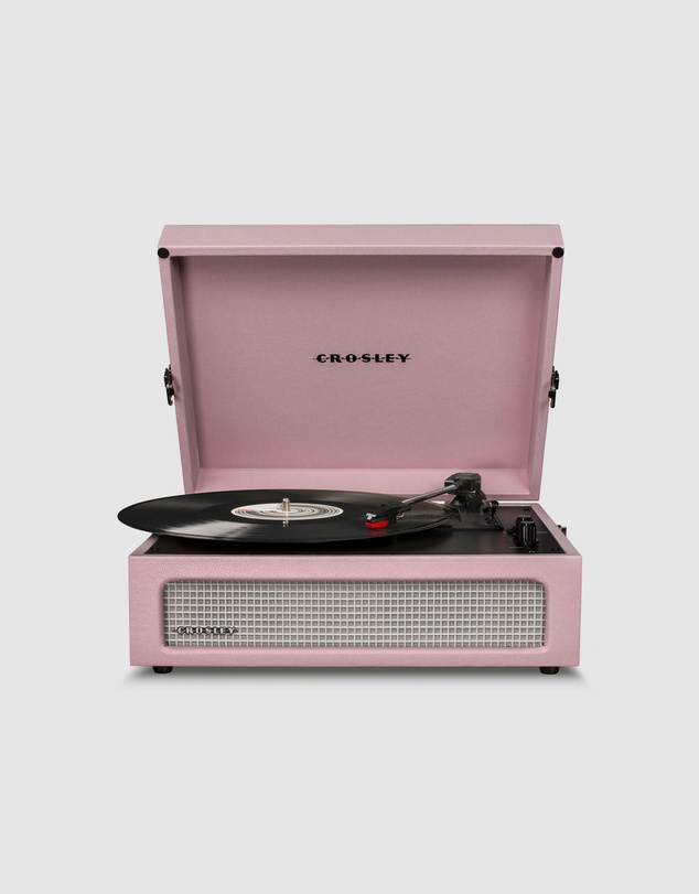 Crosley - Crosley Voyager Bluetooth Portable Turntable + Crosley Asheville Stand Bundle - Amethyst