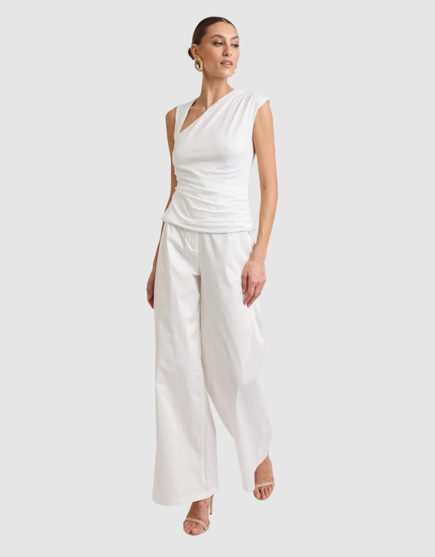 Honey and Beau - Lorena Asymmetrical Jersey Top