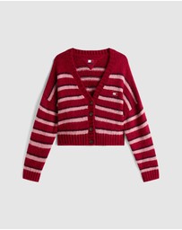 Tommy Jeans - Badge Stripe Fluffy Cardigan