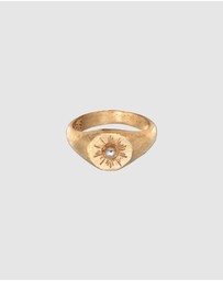 Haze & Glory - ICONIC EXCLUSIVE - Signet Ring Sun Lover in 925 Sterling Silver Gold Plated