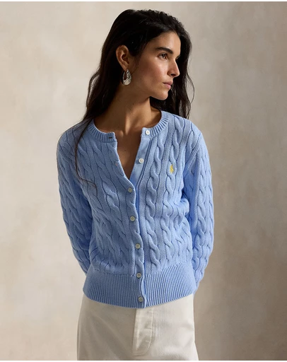 Polo Ralph Lauren - Cable-Knit Cotton Crewneck Cardigan