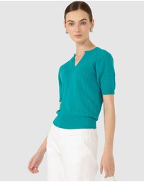 SACHA DRAKE - Henley Knit Top