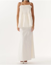 JUSTIN TONG - Ivory Linen Skirt