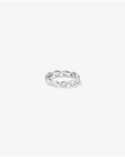Michael Hill - Pear Shaped Cubic Zirconia Bezel Set Eternity Ring in Sterling Silver