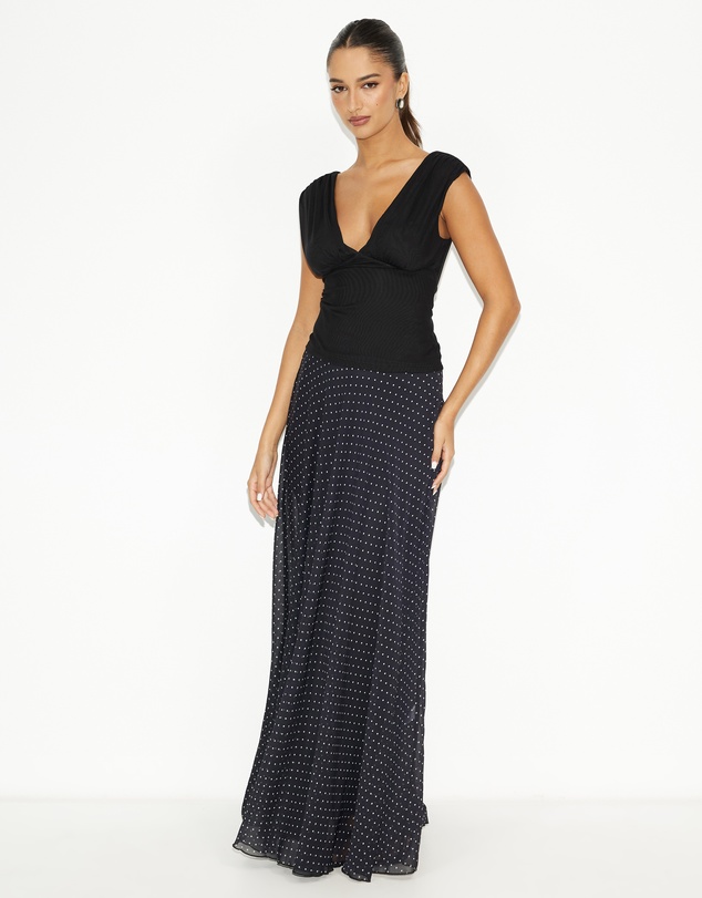 Dazie - Afloat Polka Dot Maxi Skirt