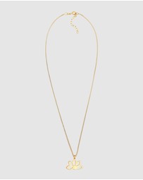Elli Jewelry - Necklace Lotus Flower Pendant Spiritual in 925 Sterling Silver Gold Plated