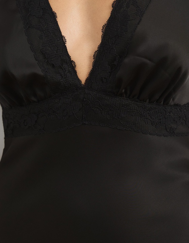 Atmos&Here - Becca Lace Trim Satin Maxi Dress