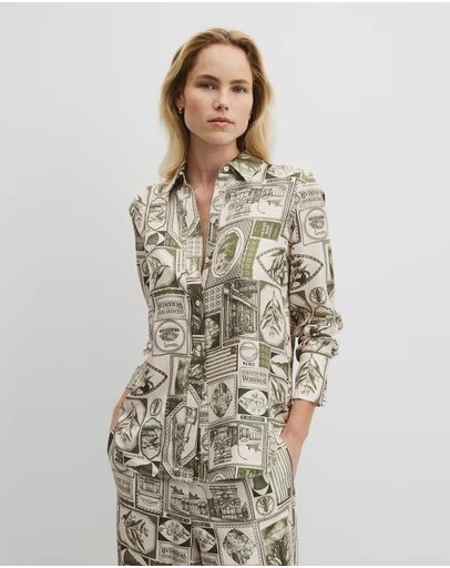 Country Road - Print Silk Blouse