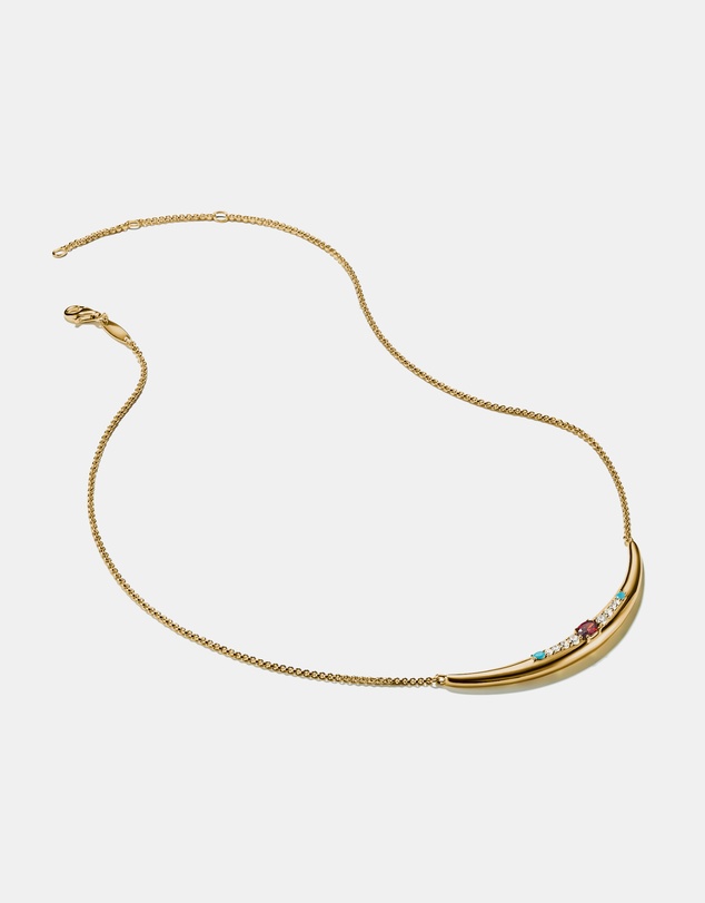 THOMAS SABO - THOMAS SABO Half-Form Necklace with Red Zirconia Stone