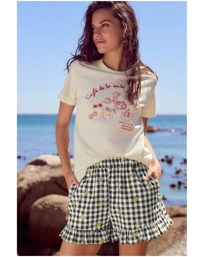NEXT - 100% Cotton Embroidered Gingham Boy Shorts
