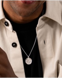 Dower & Hall - Men's Lucky Sixpence Talisman Necklace In Sterling Silver