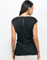 AERE - Aria Linen Trim Detail Top