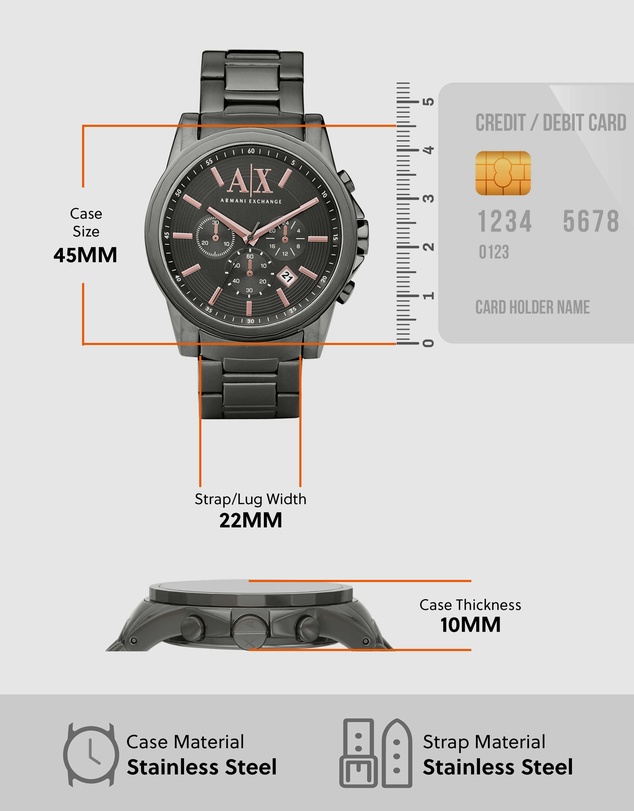 Armani Exchange - Silver Tone Chronograph Watch