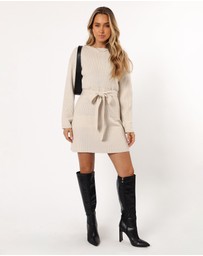 Petal & Pup - Lucca Mini Sweater Dress - Bone