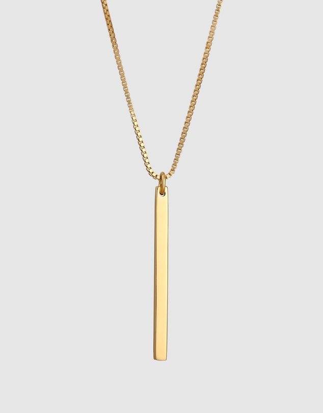 Elli Jewelry - Vertical Bar Pendant Necklace in Gold-Plated 925 Silver