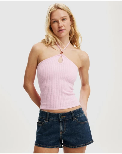 Cotton On - Crochet Knit Halter Top