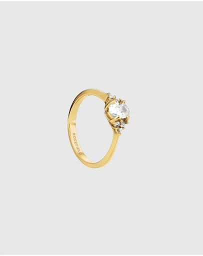Rosefield - Vintage Oval Cubic Zirconia Gold-Tone Ring