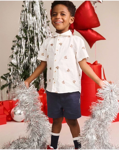 Huxbaby - All Over Hux Emb Sslv Shirt - Babies-Teens