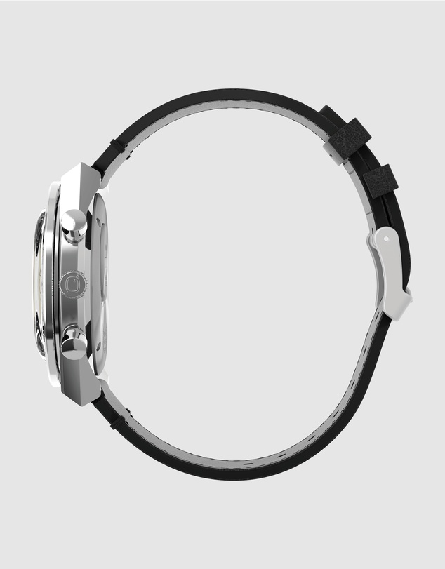 TIMEX - Timex Q Diver Chronograph 40mm Stainless Steel Case with Black Leather Strap