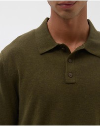 AERE - Silk Blend Smooth Knit Polo