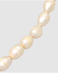 Elli Jewelry - Anklet Layer Links Baroque with Freshwater Cultured Pearl in 925 Sterling Silver Gold Plated