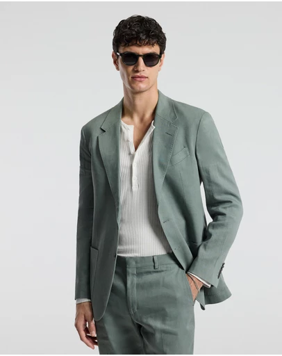 Calibre - Stretch Linen Suit Jacket Neo Green