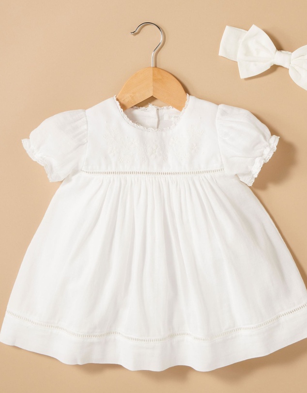 Purebaby - Embroidered Dress - Babies-Kids