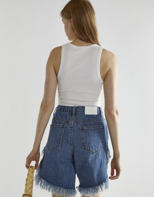 Glamorous - Frayed hem denim shorts