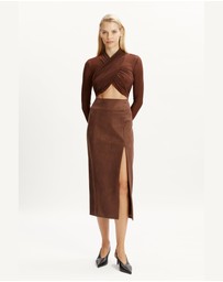 Bardot - Dante Vegan Suede Midi Skirt