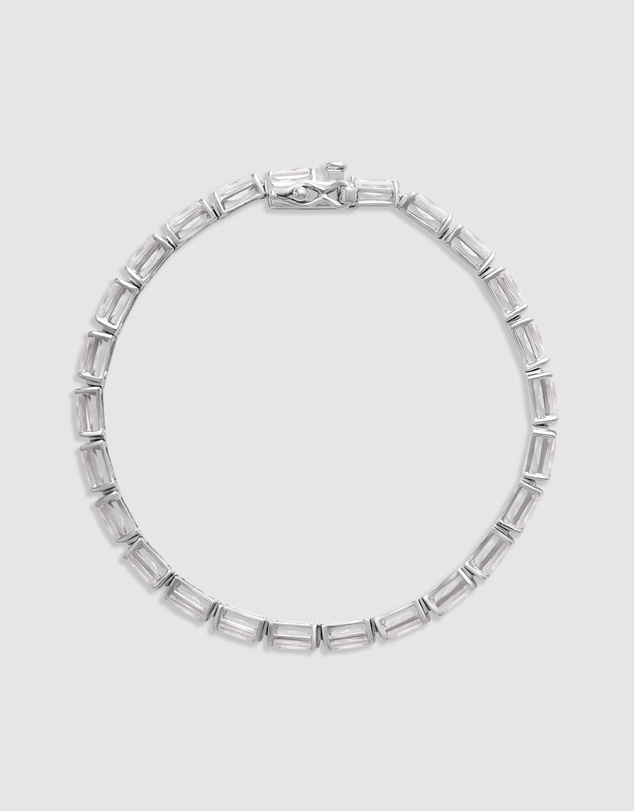 Wanderlust + Co - Pave 925 Sterling Silver Baguette Tennis Bracelet