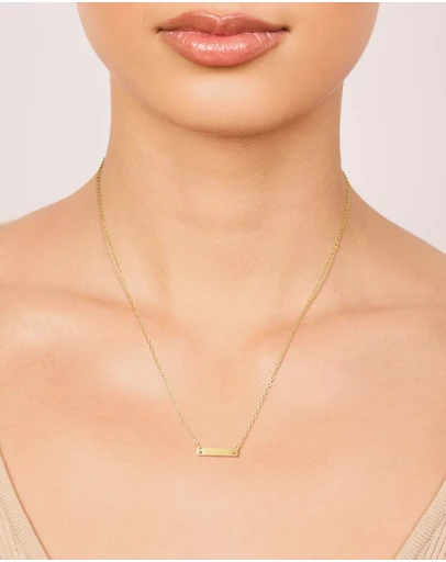 Lovisa - Waterproof Gold Plated Stainless Steel Mini Engravable Bar Necklace