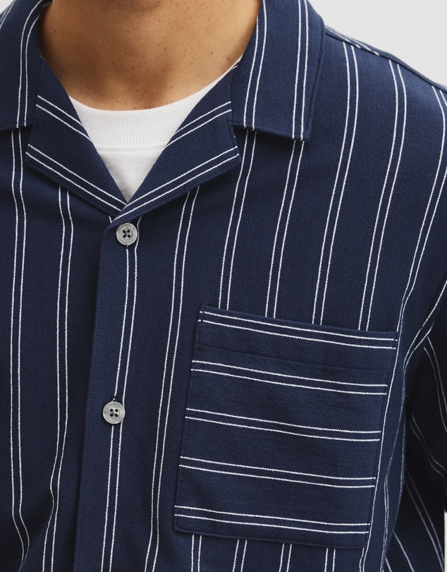 Country Road - Textured Stripe Cuban Shirt