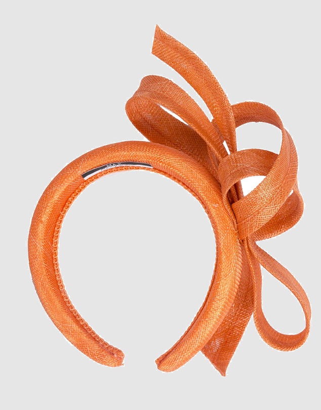 Max Alexander - Orange Sinamay Bow Racing Fascinator Headband