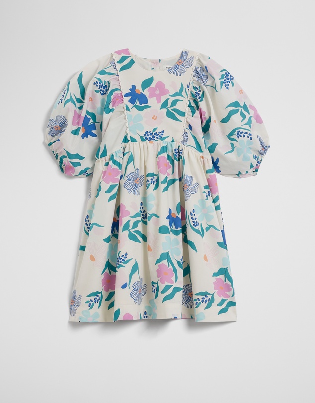 Country Road - Short Puff Sleeve Print Dress