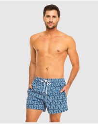 Tolu Australia - Boardshorts with Blue Fishes