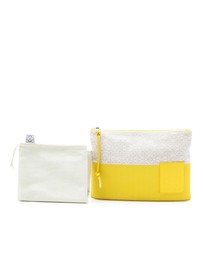 Pre-Loved by Azura Reborn - Pre-Loved Repeat Anagram Jacquard and Leather Oblong Pouch