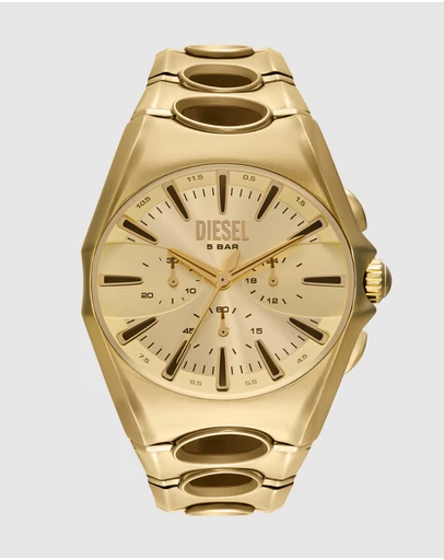 Diesel - D-Curve Gold Tone Chronograph Watches
