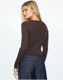 Dazie - Tessa Cropped Knit Cardigan