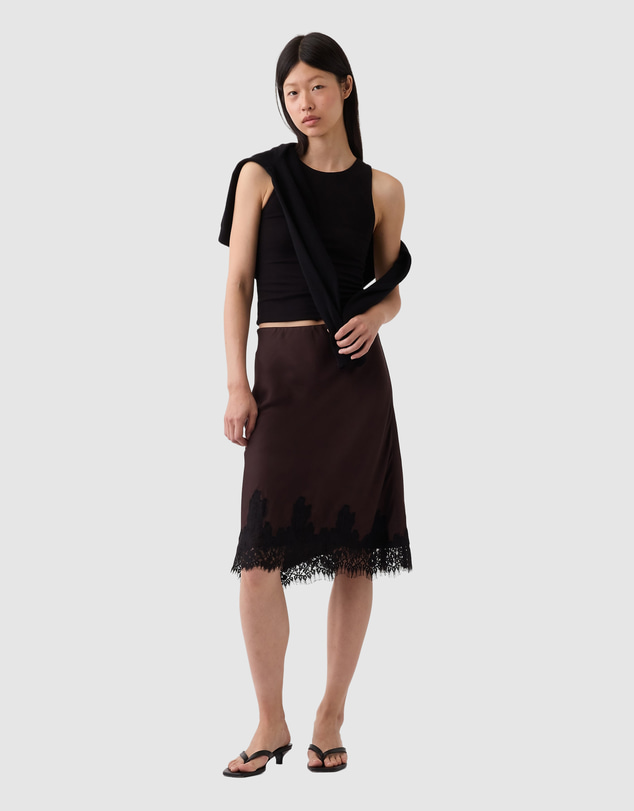 GAP - Maxi Lace Hem Slip Skirt